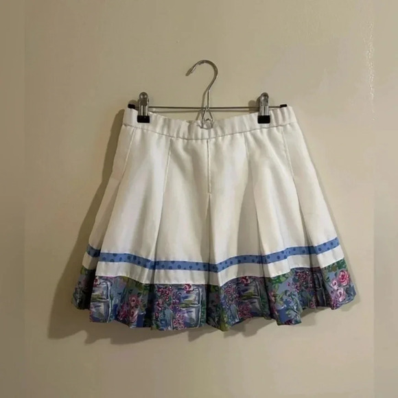 Vintage Dresses & Skirts - Vintage White Tennis Skirt with watercolor hem